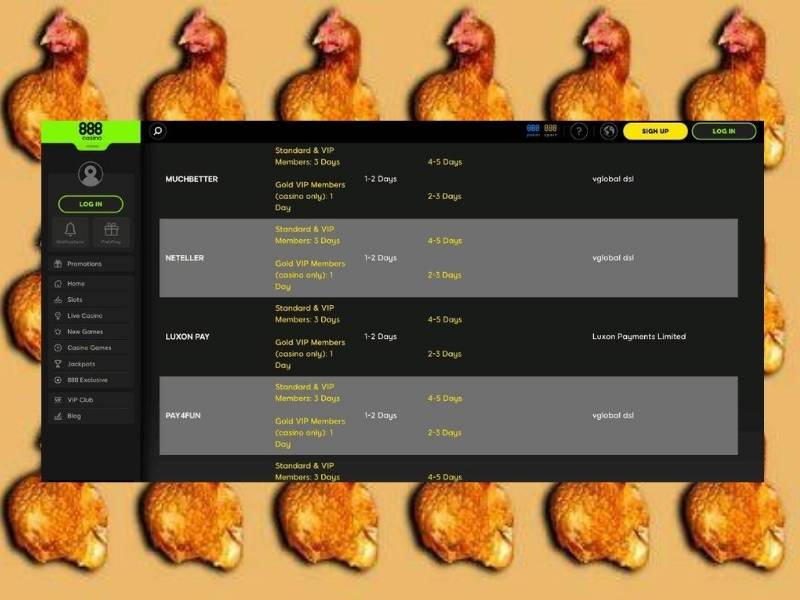 Deposito e prelievo su 888 Casino