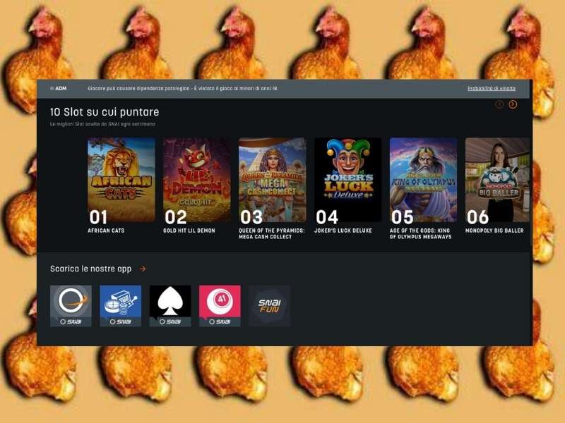 Jeux disponibles au Snai Casino